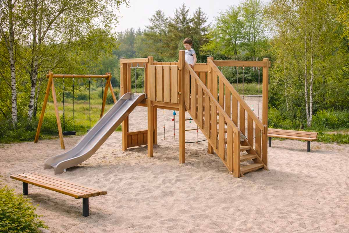 Lekplatsutrustning lekplats till park och stad